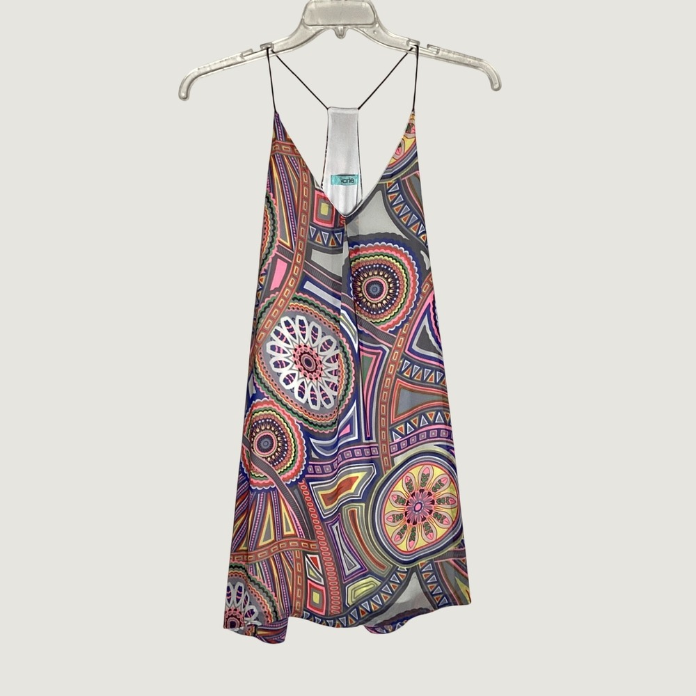 Karlie Geometric Mini Dress Women Medium Multi Color Boho Festival Summer Tribal